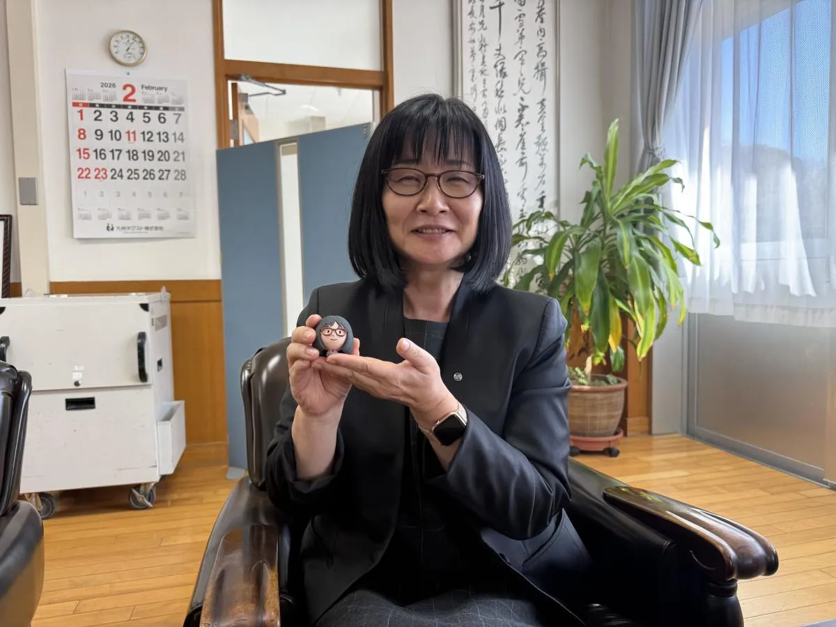 杵築高校 足立校長のインタビュー風景